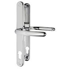 Cranked espag upvc window handle offset key locking white & chrome 40mm spindle. D276 Blenheim 92pz Upvc Door Handles 240mm Handlestore Com