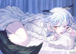 Image of tails touhou chibi animal ears red eyes short hair white. Long Hair White Hair Open Mouth In Bed Biyonbiyon Anime Anime Girls Digital Art Artwork Portrait Animal Ears Yellow Eyes Wolf Girls Tail 2428x1720 Wallpaper Wallhaven Cc