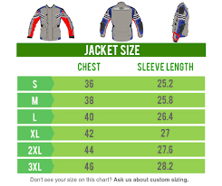 Size Chart Teiz Motorsports Custom Motorcycle Apparel