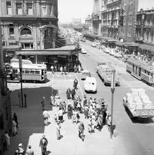 Nw Corner Of Swanston Collins Sts Melbourne Looking S Late 1950s The Graham Hotel Has Recently Obliterated Much Melbourne Street Victoria Building Street