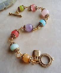 Multi Gemstone Bracelet Amethyst Jade Quartz Toggle Gold Silver Beadwork Bridal Purple Pink Blue Green Pastel Colorful Holiday Handmade Multi Gemstone Bracelet Beaded Jewelry Beaded Bracelets