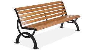 Bench With Seat And Back In Wood For Urban Model Hvar Panchine