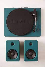 Ep 33 Bluetooth Turntable With Speakers Dark Green Record Player Speakers Speaker Turntable