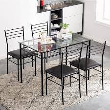 A graceful combination of lines and shapes come together in the wade solid wood 2 wrought iron door storage buffet cabinet. Buy Honadar 5 Piece Dining Room Table And Chair Set Wrought Iron Frame Glass Countertop Kitchen Breakfast Table Modern Minimalist Furniture Set Black Online In Turkey B097d2n18y