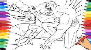 A4 printable free venom coloring pages. Spiderman Vs Venom Coloring Pages How To Draw Marvel Venom And Spiderman Youtube