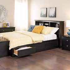 Prepac sonoma black twin xl bookcase platform storage. Prepac Black Sonoma Double Full Platform Storage Bed With 6 Drawers Bbd 5600 3k