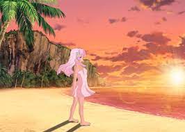 Vector forest, sunset forest, nature, sky, atmosphere, darkness. Comipo Girl At Sunset Beach Comipo Manga Anime Cute Girl Animegirl Beach Ocean Sunset Trees Nature Calm Beach Sunset Sunset Anime Background