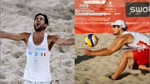 Beach volleyball is a team sport played by two teams of two players on a sand court divided by a net. Vr6f7zrfc2buym