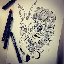 299 points · 1 year ago. Luxury Haired Lady With Hole Face Keeping Rabbit Mask Tattoo Design Tattooimages Biz