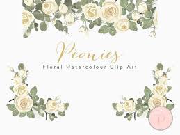 Ivory Roses Wreath Bouquet Wedding Floral Clip Art Watercolor Floral Cliparts Png Clipart Flora Wreath Clip Art Floral Watercolor Clip Art