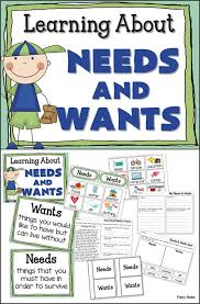Needs And Wants 5 Different Activities For Learning About Needs And Wants Kindergarten Social Studies Homeschool Social Studies Social Studies