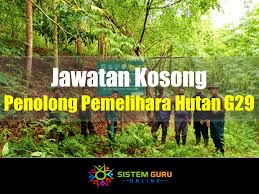 Sijil pelajaran malaysia dan sijil perhutanan pengawas hutan deskripsi tugas Jawatan Kosong Pemelihara Hutan G29