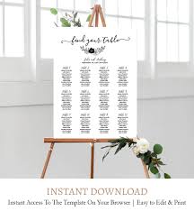 Simple Wedding Seating Chart Sign C4