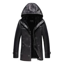 415 Men S Shearling Jacket Lambskin Fur Outerwear Black Long Coat Genuine Hooded Leather Ja Mens Shearling Jacket Leather Jacket Men Leather Jacket With Hood