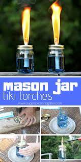 How To Make Homemade Tiki Torches With Mason Jars Coconut Oil And Essential Oils A Simple Method For Keepin Mason Jar Diy Tiki Torches Wine Bottle Tiki Torch