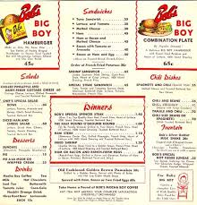 Redondowriter S Sacred Ordinary Vintage Menu Big Boy Menu Diner Menu