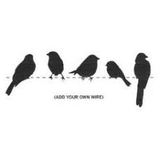 Birds Sitting On A Wire Painting Rubber Soul Accessories Stencil Wire Birds Fagel Teckning Pyssel