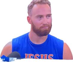 New York Mets player Brandon Nimmo wears Jesus Won shirt