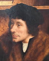 Portrait of Pieter Gillis**. Copy after **Quinten Metsys (1456/1466–1530)**  This is one panel of a diptych the second panel of which representing  Erasmus of Rotterdam is in the Galleria Nazionale d'Arte Antica,