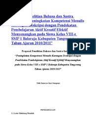 Check spelling or type a new query. Proposal Penelitian Bahasa Dan Sastra Indonesia