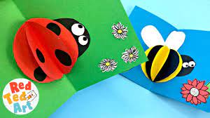 Handmade christmas card ideas for kids to make. 3d Ladybug Pop Up Card How To Make Easy Pop Up Cards For Kids Paper Crafts Youtube