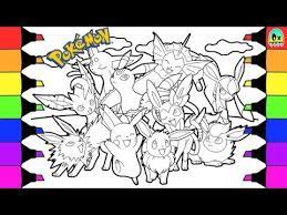 Eevee evolves into vaporeon when exposed to a water stone. Pokemon Coloring Book Pages For Kids Speed Coloring Eevee Evolutions Youtube