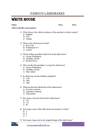 All About The White House Washington American Worksheet Geography Worksheets Us Geography Geography