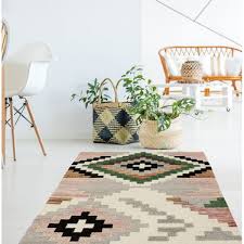 Black And Green Rug Femke Prismatic Wool Cotton Pink Green Black Area Rug Black Area Rugs Types Of Rugs Area Rugs
