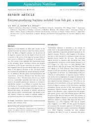 Pdf Enzyme Producing Bacteria Isolated From Fish Gut A Review
