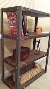 Industrial Wood Steel Shelf With Steel By Thewoodgaragellc On Etsy Woodworkingtable Vintage Industrial Furniture Industrial Bookcases Rustic Furniture
