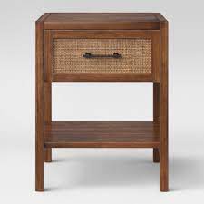 Jeffan sabrina basket end table with storage. Warwick End Table With Drawer Brown Threshold Rattan Side Table Wood Rattan End Tables With Drawers