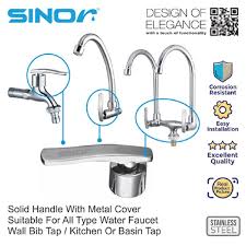 Umirio kitchen faucet sprayer head replacement parts pull down universal kitchen nozzle replacement pull out sink faucet head hose water kitchen tap spout,brushed nickel,2 function,3 adapter 3.9 out of 5 stars 169 Buy Sinor S 102 Solid Handle With Metal Cover Water Faucet Replacement Handle Wall Bib Tap Kitchen Tap Basin Tap Handle Seetracker Malaysia