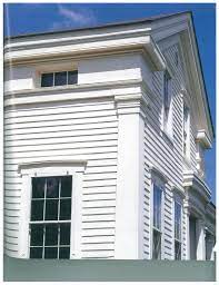 Exterior Cornice Trim And Windows In The Frieze Boards Colonial Trim Over The Windows Built Up H Greek Revival Home Greek Revival Architecture Cornice Design