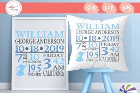 Download Baby Birth Announcement Blue Elephant Svg Cut Files 561685 Cut Files Design Bundles