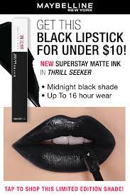 Black Drugstore Lipstick For Halloween Halloween Makeup Inspiration Black Lipstick Eyeshadow Makeup