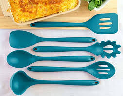 teal colored kitchen accessories for