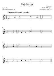 Jingle bells easy version sheet music for recorder. Edelweiss Soprano Descant Recorder Sheet Music For Recorder Solo Musescore Com