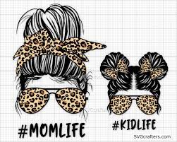 Download Leopard Momlife Svg Mom Life Svg Messy Bun Svg Svgcrafters