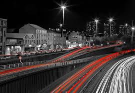 Traffic At Charing Cross Junction 17 M8 Motorway Glasgow Scotland Uk Night Time Long Exposure Motorway Traffic Car Trails Glasgow Architects Color Splash Photography Selective Color Photography Long Exposure Photography