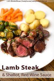 Lamb Leg Steak With Shallots Red Wine Sauce Greedy Gourmet Recipe Red Wine Sauce Lamb Steaks Lamb Dishes