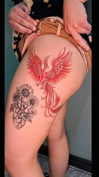 Fine line Phoenix tattoo, #finelinetattoo #phoenixtattoo
