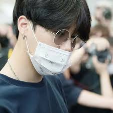 Black Hair Those Glasses And That White Face Mask Yes Please Bts Jimin Jimin Jimim