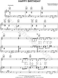 Virtual sheet music this item includes: Stevie Wonder Happy Birthday Sheet Music In C Major Transposable Download Print Sku Mn0075003