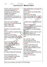 This will remove all the songs from your queue. Song Fill In The Blanks Heal The World Esl Worksheet By Ottovin