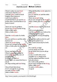 Lyrics to heal the world by michael jackson: Song Fill In The Blanks Heal The World Esl Worksheet By Ottovin