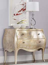 American Drew Jessica Mcclintock Couture Silver Leaf Chest 908 946 At Homelement Com Metallic Painted Furniture American Drew Furniture Furniture