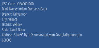 Search ifsc codes and micr codes for all banks in india ✔ verified ifsc codes ✔ neft all written queries will be responded within 1 working day. Indian Overseas Bank Ifsc Code Kaliyanoor Branch Ifsc Code Codeforbanks Com