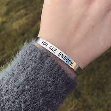 You Are Enough Bracelet Inspiration Motivation Self Love Quote Etsy Singapore