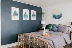 An accent or feature wall allows you to play with colors in your room without overpowering or overwhelming the space. Suite Thyme Airbnb Boho Blue Accent Wall Diy Show Off Diy Decorating And Home Improvement Blogdiy Show Off Diy Decorating And Home Improvement Blog