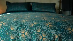 Bedroom ideas teal and grey is the most searched search of the month. Luxury Dark Teal Bedding Hexagon Natural Bed Company Teal Bedding Teal And Copper Bedroom Teal Bedroom